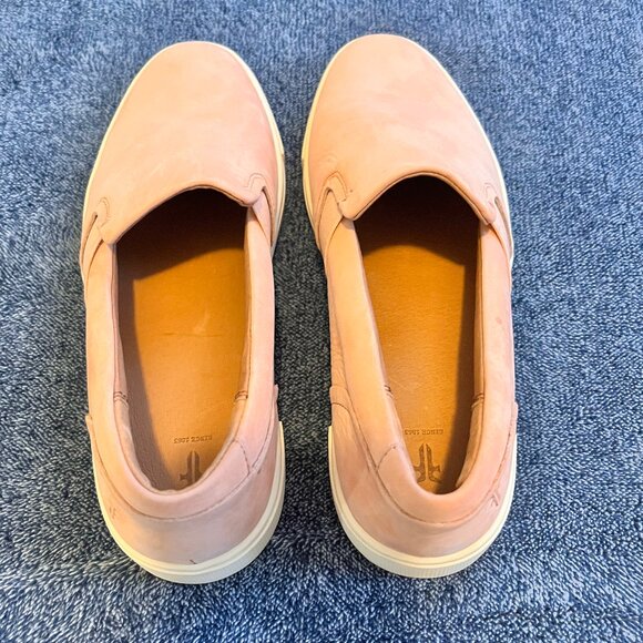 FRYE Ivy Slip On Sneakers Size 8.5 M Blush Marbled Sole Nubuck Leather Flatform - Picture 2 of 5